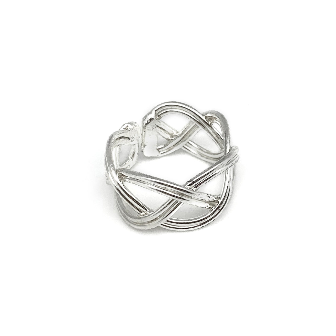 Anju Jewelry Silver Loose Braided Wires Ring