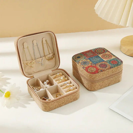 Dipped Shop Bags Vintage Square Floral Cork Travel Jewelry Case 68862430 Vintage Square Floral Cork Travel Jewelry Case