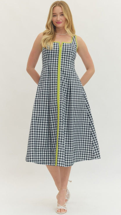 Gingham Zip Dress