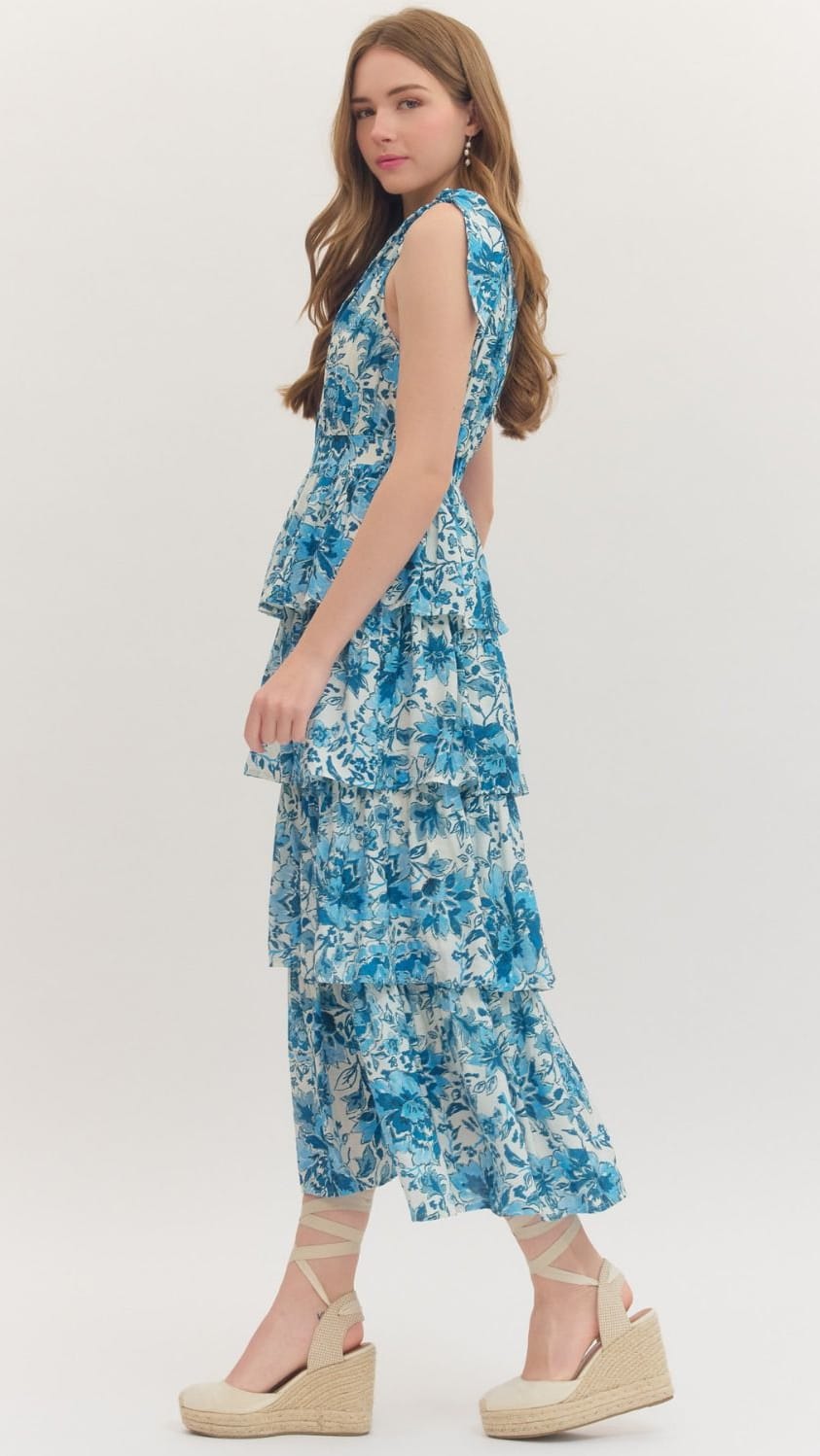 Entro Dresses One Shoulder Tiered Ruffle Dress One Shoulder Tiered Ruffle Dress