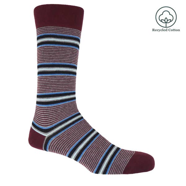 Peper Harow Multistripe Men's Recycled Blend Socks - Multiple Colors