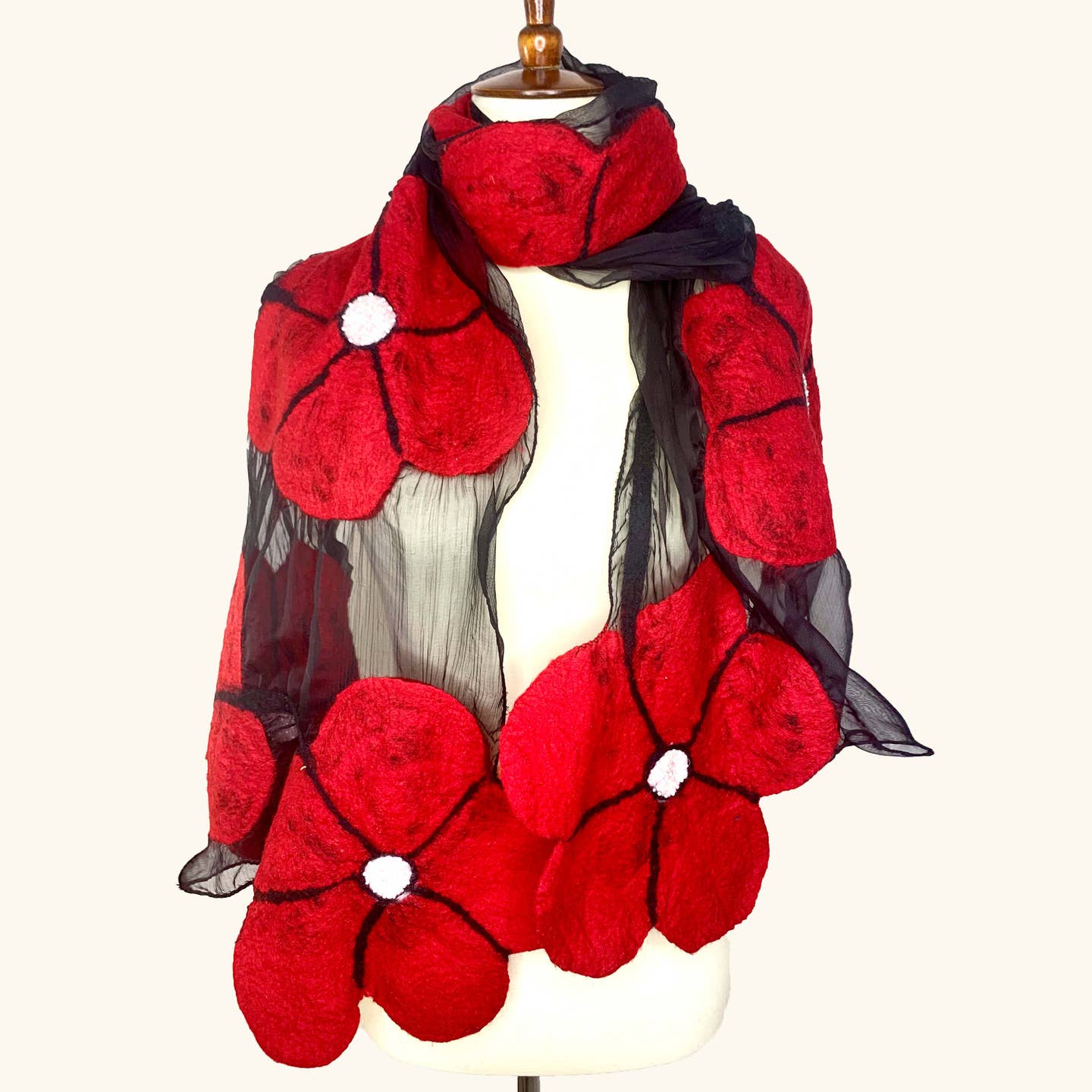 Pomegranate Moon Winter Flower Scarf