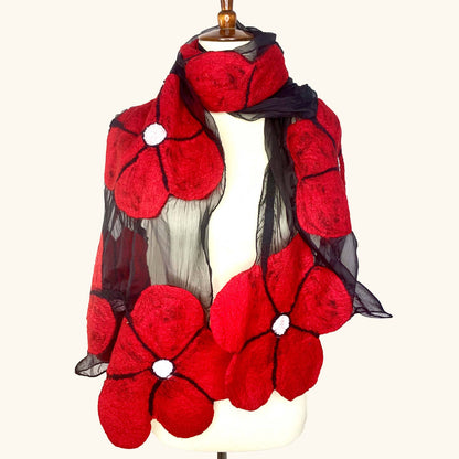 Pomegranate Moon Winter Flower Scarf