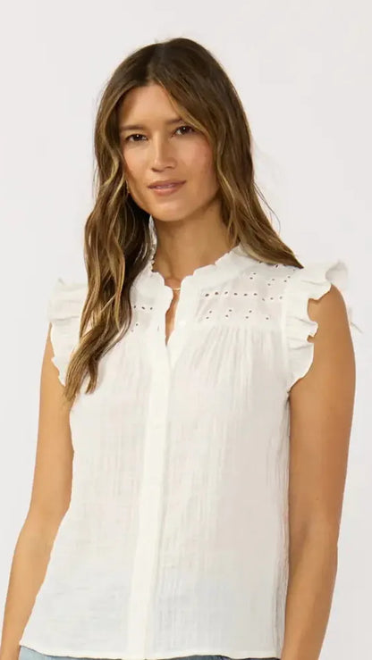 Lovestitch Tops Eyelet Ruffle Sleeve Top Eyelet Ruffle Sleeve Top