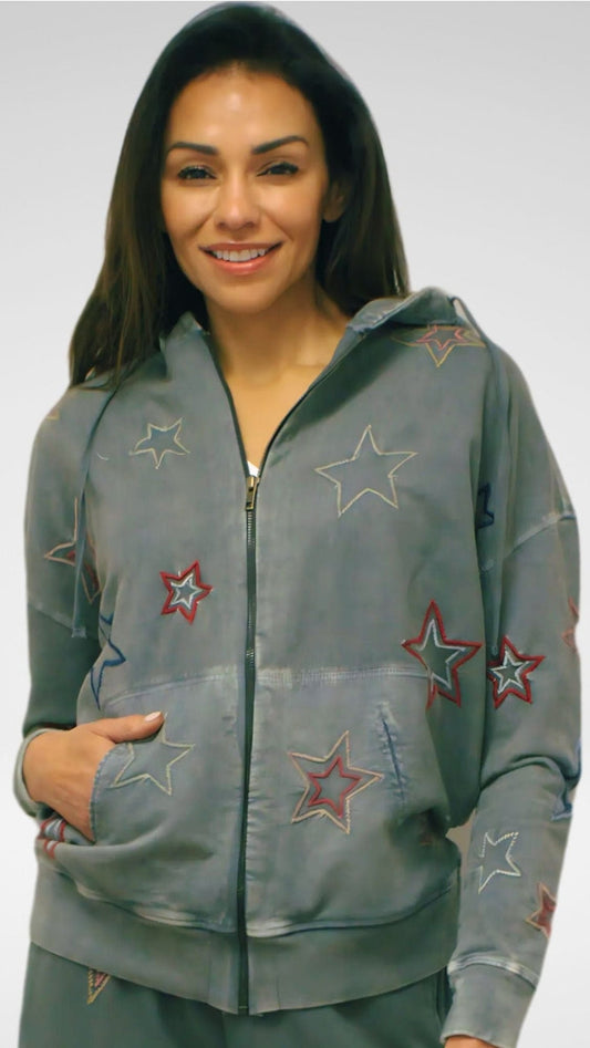 Caite & Kyla Rima Sweatshirt Jacket