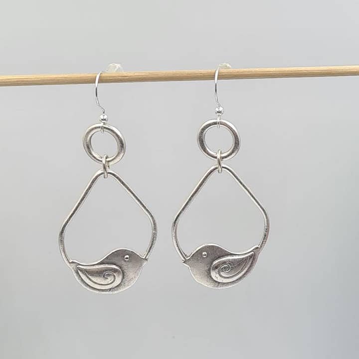 Volare Earrings Volare Turkish Silver Songbird Drop Earrings 33851614 Volare Turkish Silver Songbird Drop Earrings