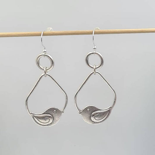 Volare Earrings Volare Turkish Silver Songbird Drop Earrings 33851614 Volare Turkish Silver Songbird Drop Earrings