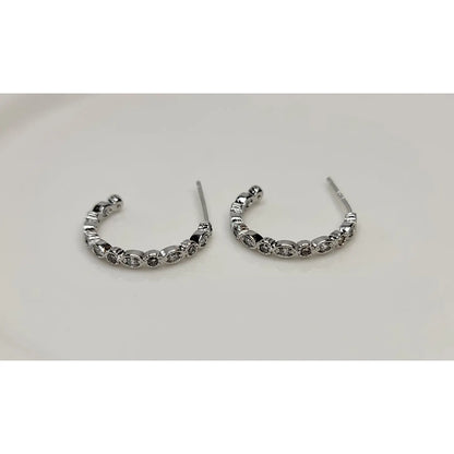 Betty Oh Jewelry Earrings Betty Oh Small CZ Antique Hoops 89879774 Betty Oh Small CZ Antique Hoops