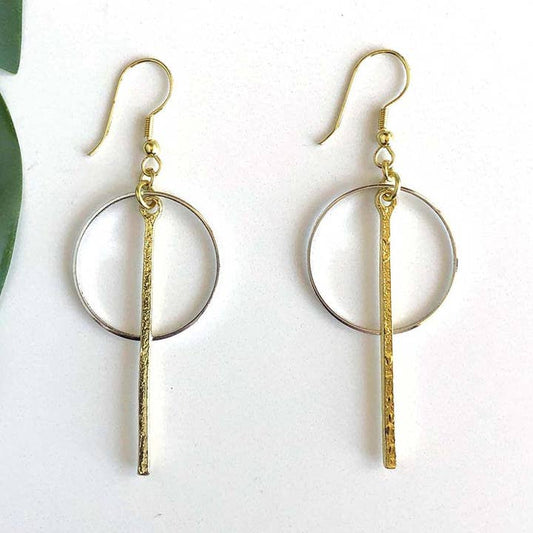 World Finds Bar Hoop Drop Earring