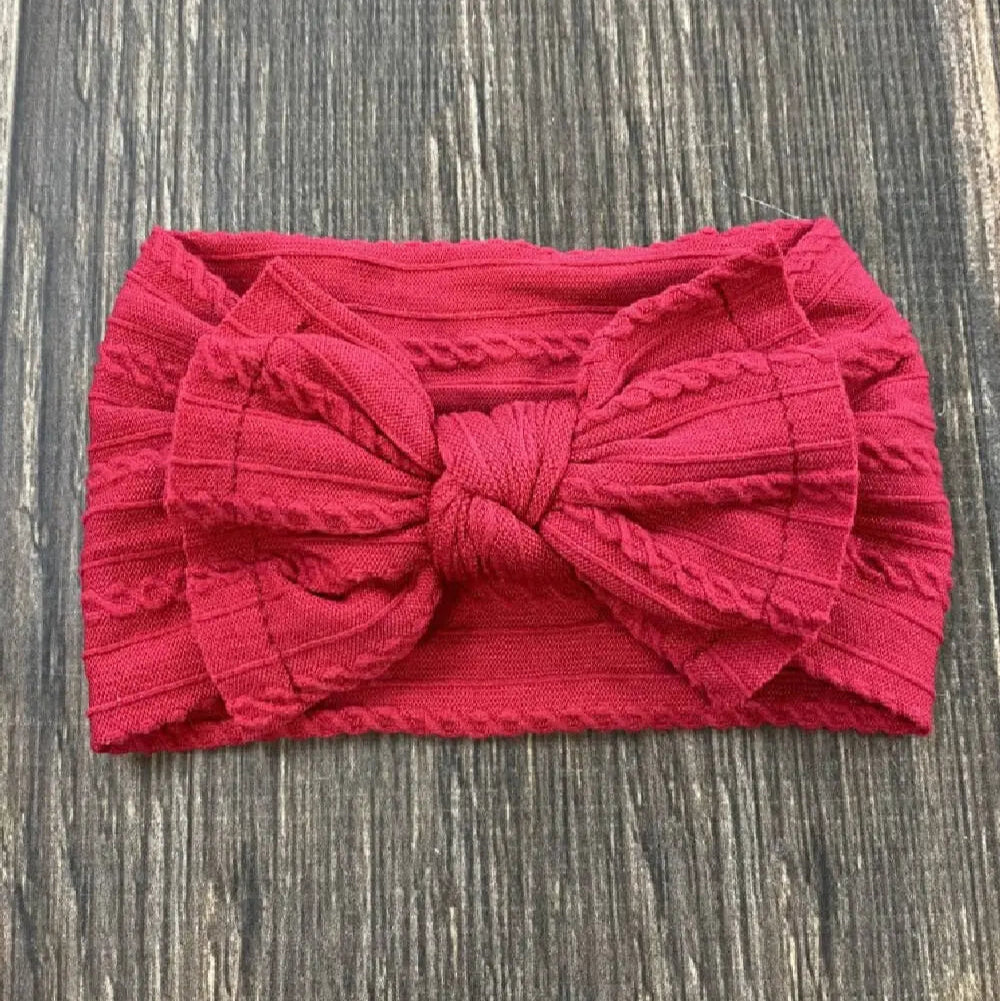 Cable Knit Bow Headband - Multiple Colors