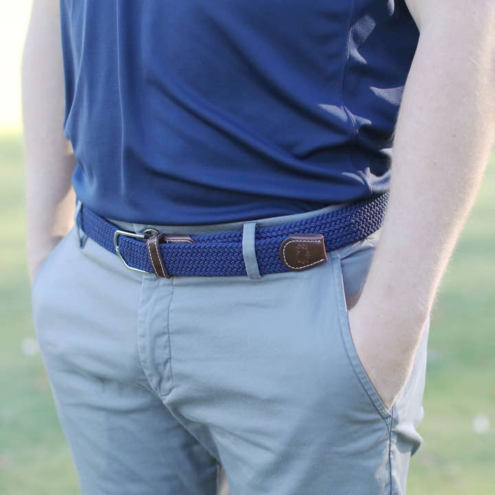 Roostas Men's Belts Roostas The Pebble Beach Woven Stretch Belt Roostas The Pebble Beach Woven Stretch Belt