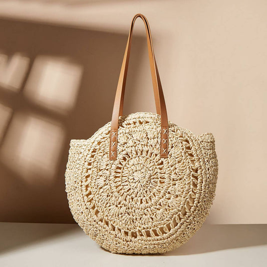 ACCITY Bags Flower Round Straw Bag Flower Round Straw Bag