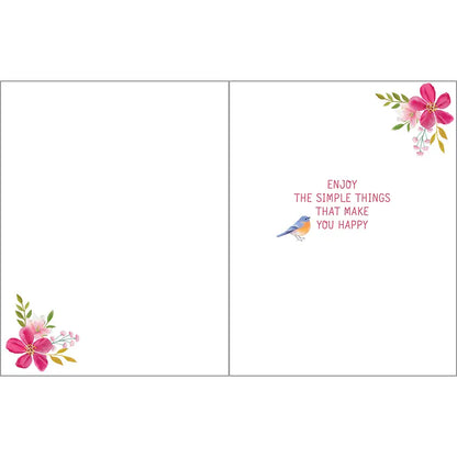 Gina B Designs Cards Bluebird Flowers Birthday Greeting Card 96959710 Bluebird Flowers Birthday Greeting Card