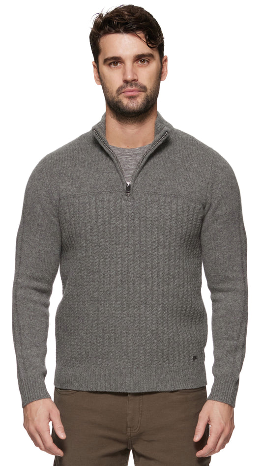 Flag & Anthem Woodland 1/4 Zip Merino Cable Mock Neck Sweater - Multiple Colors