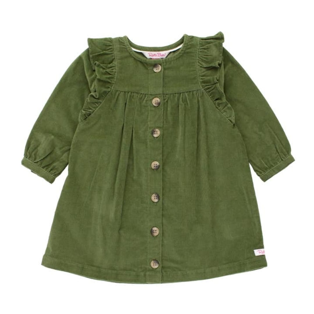 RuffleButts Children's Clothing RuffleButts Stretch Corduroy Ruffle Dress 57534942 RuffleButts Stretch Corduroy Ruffle Dress