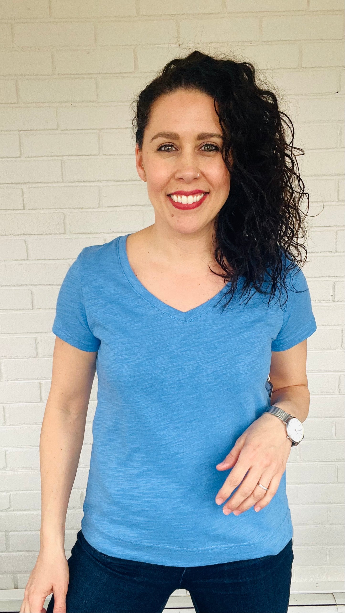 Escape Cotton Slub V-Neck Tee - Multiple Colors