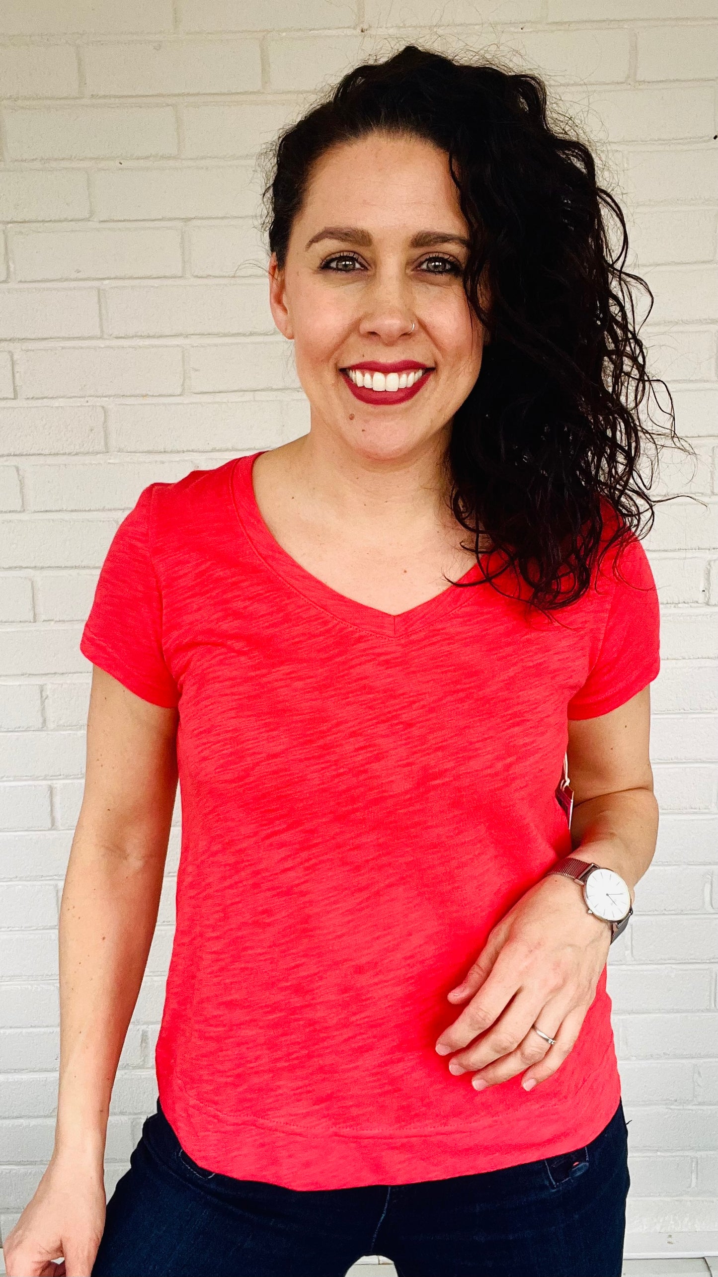 Escape Cotton Slub V-Neck Tee - Multiple Colors