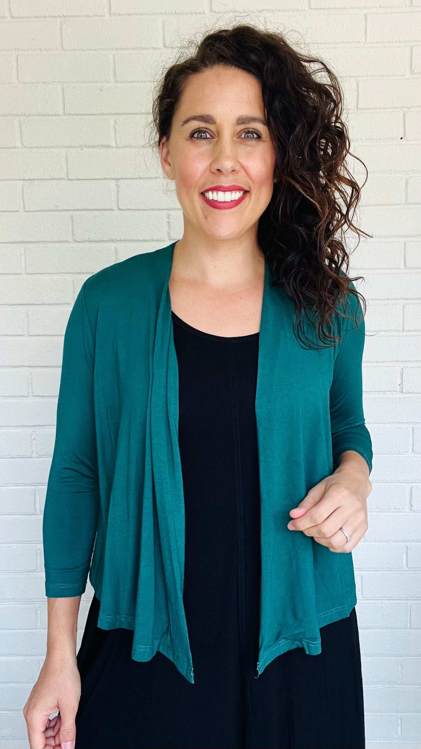 Heartstrings by Kleen Rayon 3/4 Sleeve Open Cardigan - Multiple Colors