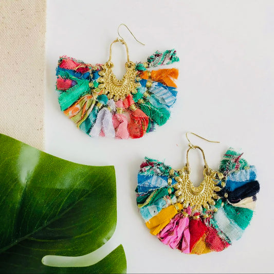 World Finds Kantha Ornamental Chandeliers