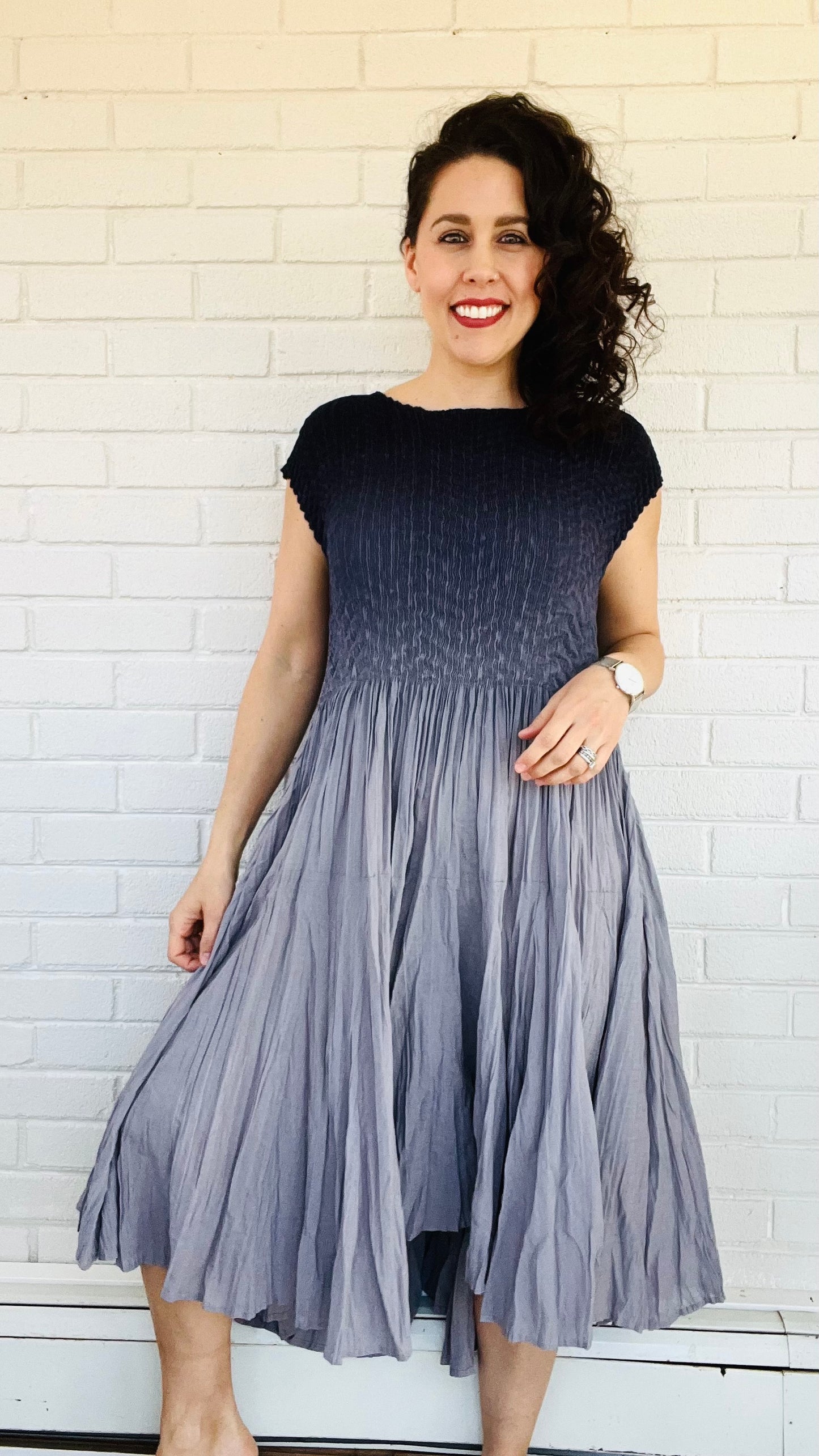 Vanite Ombre Cap Sleeve Dress - Multiple Colors