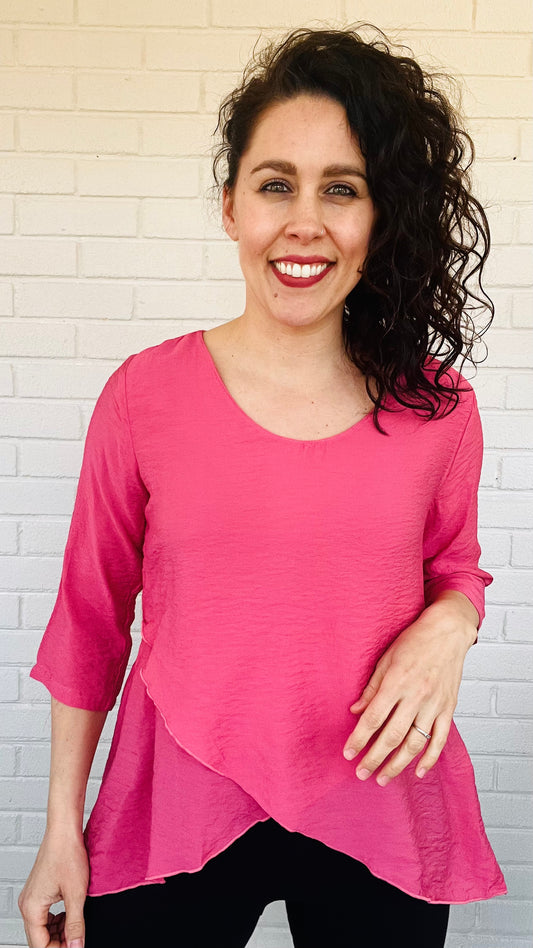 SALE Cut Loose Parachute Double Layer V-Neck Top