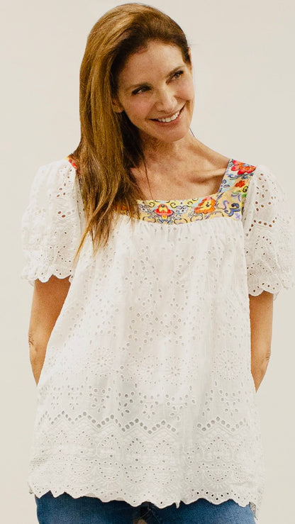 Caite & Kyla Eyelet Scout Blouse