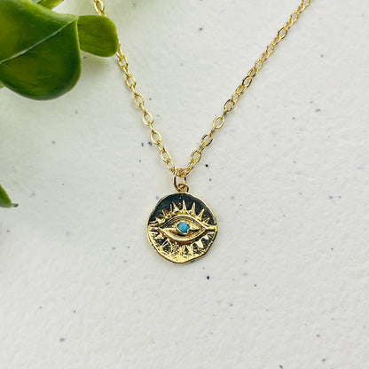 Laalee Jewelry Turquoise Evil Eye Gold Layering Necklace