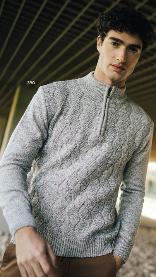 Dario Beltran Quarter Zip Quilted Pullover Sweater - Multiple Colors