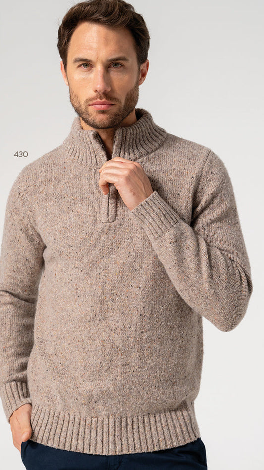 Dario Beltran Speckled Mock Neck Pullover - Multiple Colors