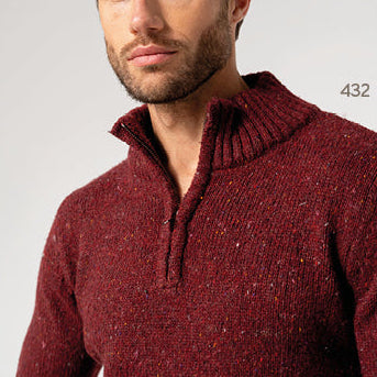 Dario Beltran Speckled Mock Neck Pullover - Multiple Colors