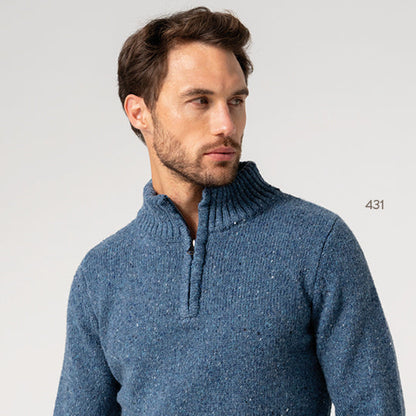 Dario Beltran Speckled Mock Neck Pullover - Multiple Colors