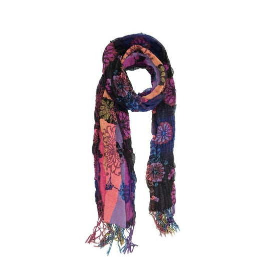 Joy Susan Scattered Daisy Fringe Scarf - Multiple Colors