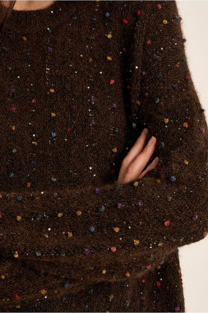 Molly Bracken Sweaters Molly Bracken Rainbow Confetti Sweater Molly Bracken Rainbow Confetti Sweater