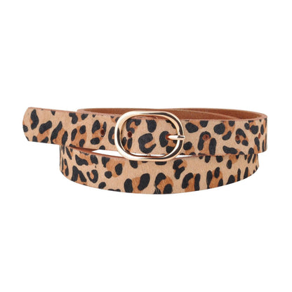 Leather Cheetah Buckle Belt