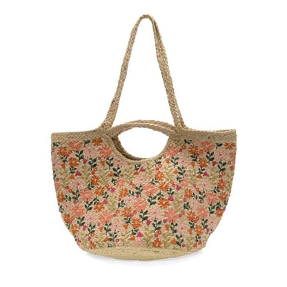 Joy Susan Bags Joy Susan Painted Daisies Anya Jute Tote 63742430 Joy Susan Painted Daisies Anya Jute Tote