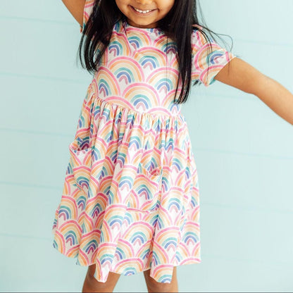 Mila & Rose Children's Clothing Mila & Rose Short Sleeve Pocket Twirl Dress - Multiple Colors 79737822 Mila & Rose Short Sleeve Pocket Twirl Dress - Multiple Colors