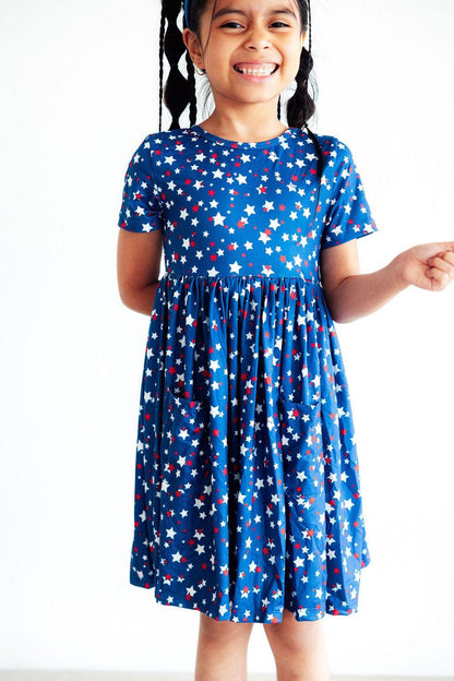 Mila & Rose Short Sleeve Pocket Twirl Dress - Multiple Colors