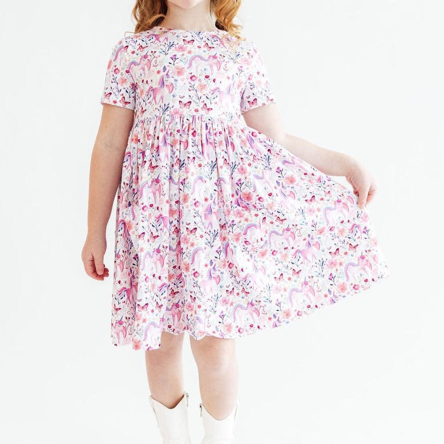 Mila & Rose Children's Clothing Mila & Rose Short Sleeve Pocket Twirl Dress - Multiple Colors 79770590 Mila & Rose Short Sleeve Pocket Twirl Dress - Multiple Colors