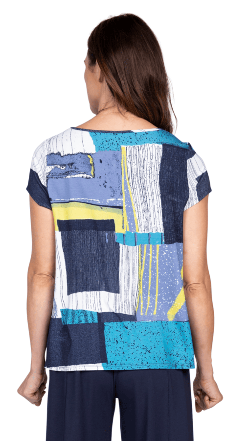 Olivia by Habitat Tees Olivia by Habitat Arthouse Knit Picasso Cap Sleeve Tee Olivia by Habitat Arthouse Knit Picasso Cap Sleeve Tee
