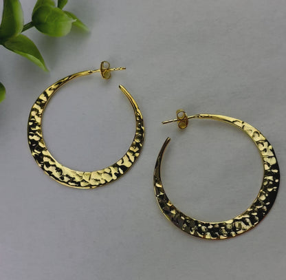 L.E. Leonard Jewelry Hammered Hoop Earrings- Multiple Metals