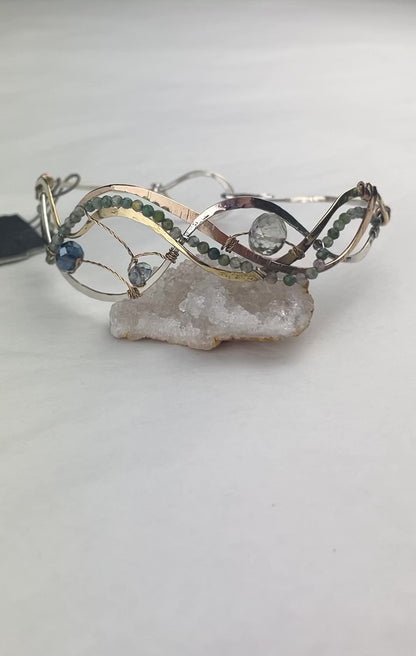 Art By Any Means Ivy Moss Agate and Green Amethyst Bracelet