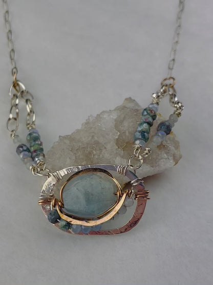 Art By Any Means Aquamarine Nugget Necklace