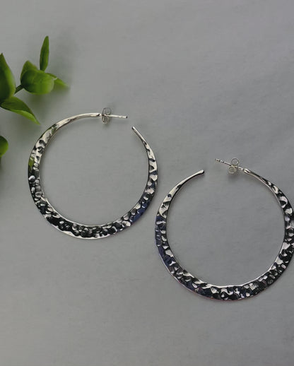 L.E. Leonard Jewelry Hammered Hoop Earrings- Multiple Metals