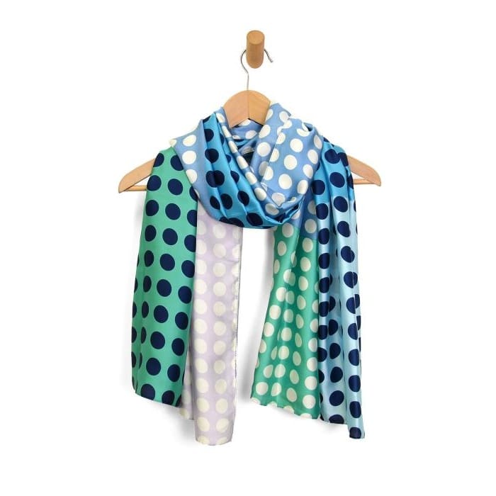 Joy Susan Scarves Joy Susan Color Block Polka Dot Scarf - Multiple Colors Joy Susan Color Block Polka Dot Scarf - Multiple Colors