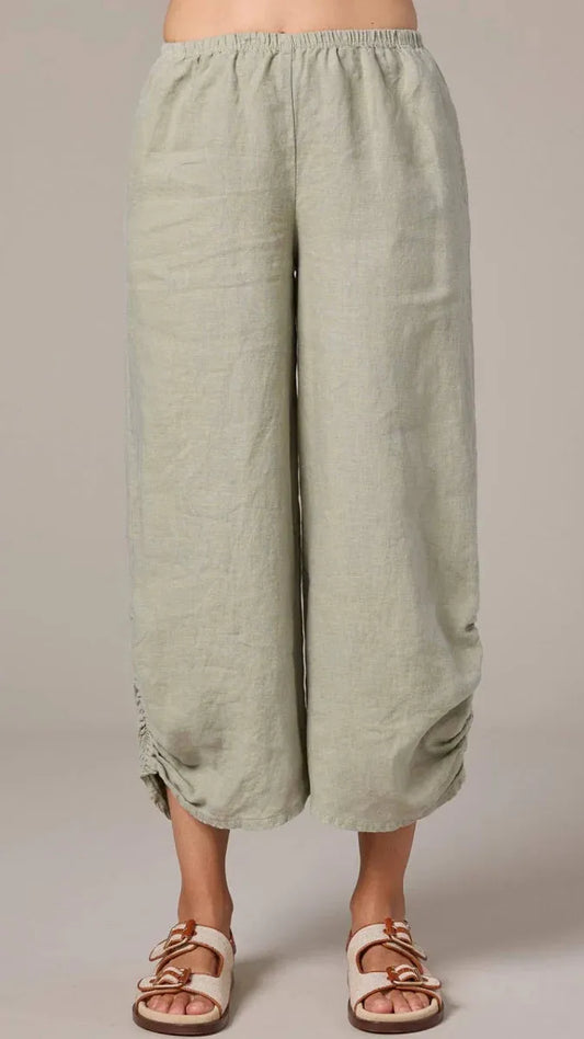 Cut Loose Pants Cut Loose Linen Ruched Pant with Pockets - Multiple Colors Cut Loose Linen Ruched Pant with Pockets - Multiple Colors