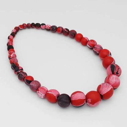 Sylca Designs Necklaces Sylca Red & Black Beaded Kori Necklace 29159902 Sylca Red & Black Beaded Kori Necklace