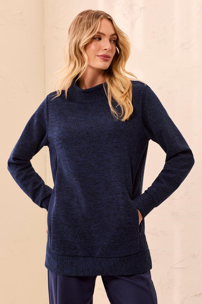 Tribal Tunics Tribal Ottoman Rib Mock Neck Tunic Sweater - Multiple Colors Tribal Ottoman Rib Mock Neck Tunic Sweater - Multiple Colors