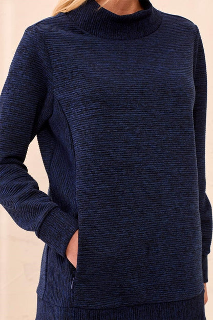 Tribal Tunics Tribal Ottoman Rib Mock Neck Tunic Sweater - Multiple Colors Tribal Ottoman Rib Mock Neck Tunic Sweater - Multiple Colors