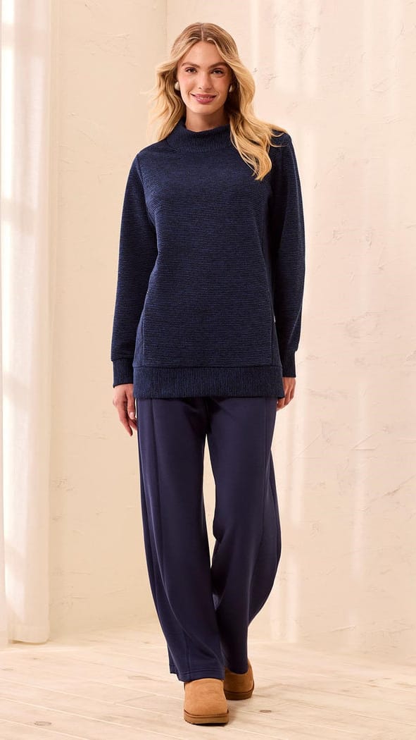 Tribal Tunics Tribal Ottoman Rib Mock Neck Tunic Sweater - Multiple Colors Tribal Ottoman Rib Mock Neck Tunic Sweater - Multiple Colors