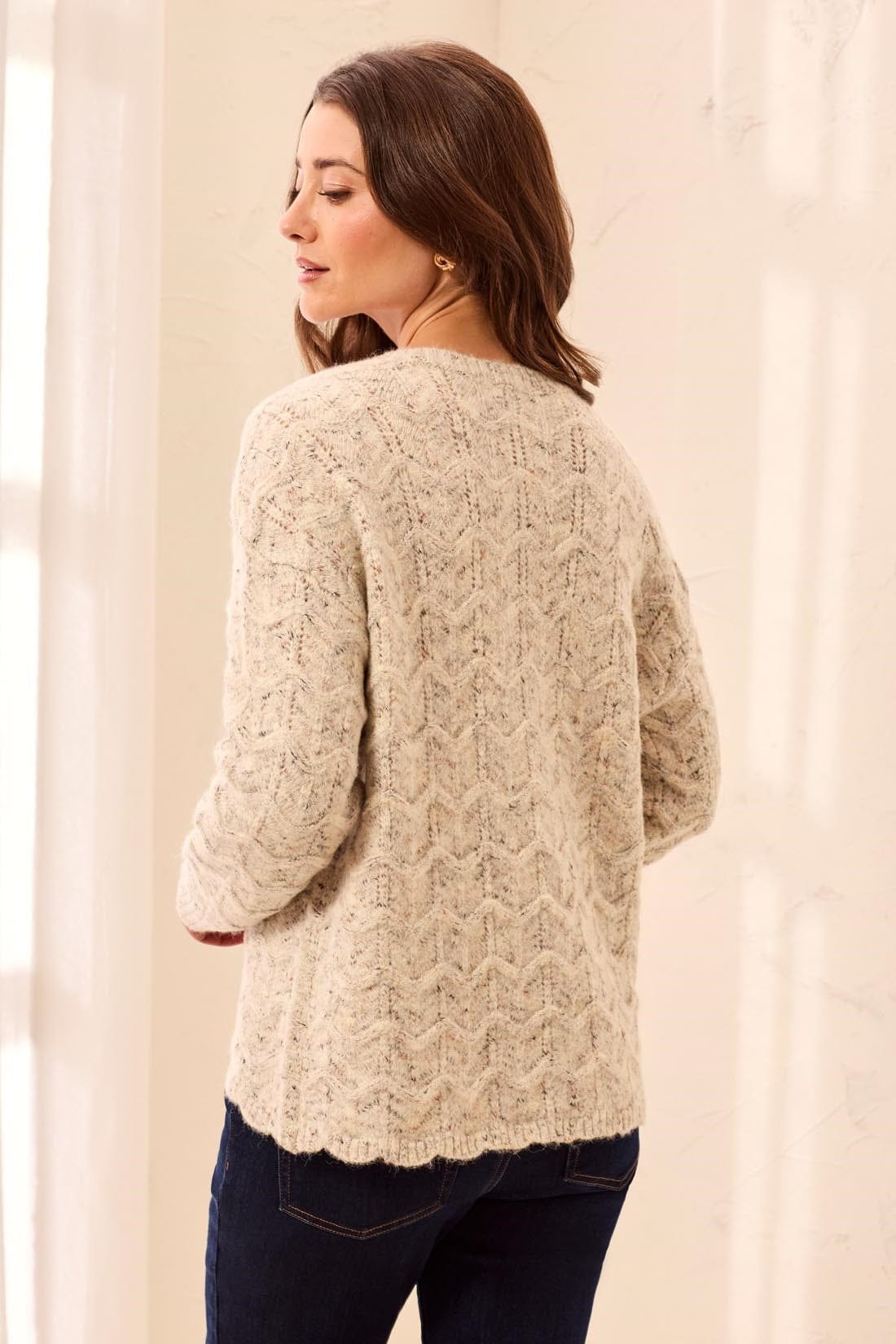 Tribal Sweaters Tribal Scallop Hem Henley Sweater - Multiple Colors Tribal Scallop Hem Henley Sweater - Multiple Colors